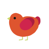 (unnamed), a vermilion and crimson chicken