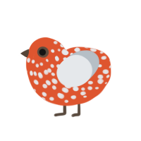 (unnamed), a vermilion and mist chicken with a speckle pattern