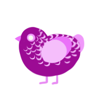 Lil Plum, a plum and lavender chicken with a half-lace pattern