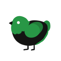 Day Tripper, a black and viridian chicken with a head pattern