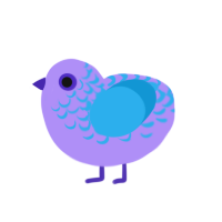 Crazy Berries, a lilac and sky chicken with a half-lace pattern