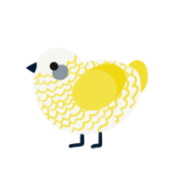 Popcorn, a white and yellow chicken with a lace pattern