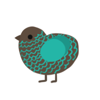 (unnamed), a bark and turquoise chicken with a lace pattern