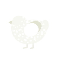 milkcry, a white chicken with a speckle pattern