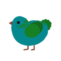 Earth, a teal and leaf chicken with a neck-speckle pattern