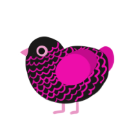 (unnamed), a sable and fuchsia chicken with a lace pattern