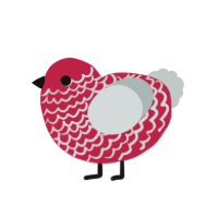 (unnamed), a crimson and silver chicken with a lace pattern