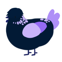 Professional Hater, a tumblr and lilac chicken with a neck-speckle pattern