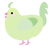 A apple and gluppy chicken with a lace pattern