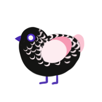 (unnamed), a black and rose chicken with a half-lace pattern