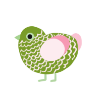 (unnamed), a chartreuse and rose chicken with a lace pattern