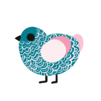 (unnamed), a sea and rose chicken with a double-lace pattern