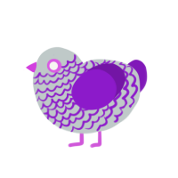 (unnamed), a silver and violet chicken with a lace pattern