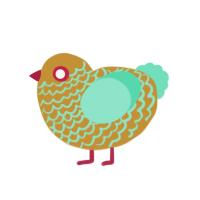 (unnamed), a gold and mint chicken with a lace pattern