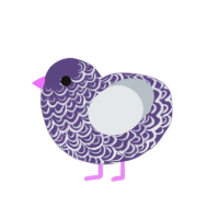 Blake, a overcast and mist chicken with a double-lace pattern