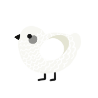 Suburbia Overture, a white chicken with a lace pattern