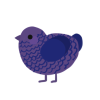 Dionysus, a overcast and navy chicken with a lace pattern