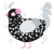 The High Pecktess, a sable and mist chicken with a speckle pattern