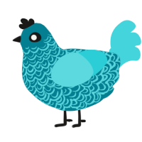 Lagoon, a sea and aqua chicken with a double-lace pattern