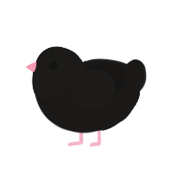 birb, a sable chicken with a head pattern