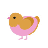 (unnamed), a pink and orange chicken with a head pattern