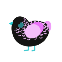 (unnamed), a black and lavender chicken with a half-lace pattern