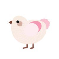 Sando, a cream and rose chicken with a lace pattern