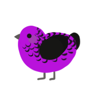 doparidoyo, a amethyst and black chicken with a half-lace pattern