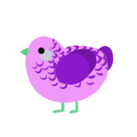 bleh, a lavender and violet chicken with a half-lace pattern