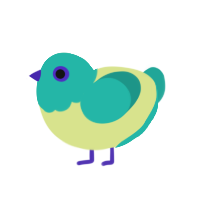 (unnamed), a lemon and turquoise chicken with a head pattern