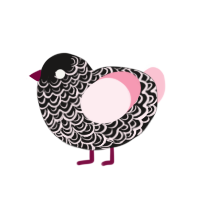 (unnamed), a sable and rose chicken with a double-lace pattern