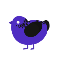 (unnamed), a indigo and black chicken with a neck-speckle pattern