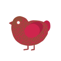 only you darling, a red chicken with a double-lace pattern