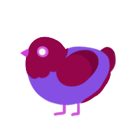 Growing Rose, a blurple and maroon chicken with a head pattern