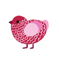 (unnamed), a crimson and pink chicken with a lace pattern