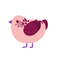 (unnamed), a pink and wine chicken with a neck-speckle pattern