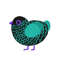 (unnamed), a sable and turquoise chicken with a lace pattern