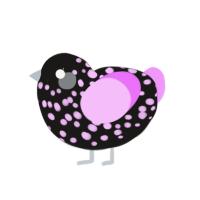 Gothchick, a sable and lavender chicken with a speckle pattern