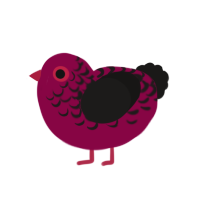 Flesh, a maroon and sable chicken with a half-lace pattern