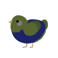 (unnamed), a navy and olive chicken with a head pattern