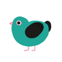 ouh, a turquoise and sable chicken