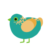 (unnamed), a turquoise and honey chicken with a neck-speckle pattern