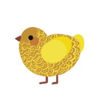 gold-, a gold and yellow chicken with a double-lace pattern