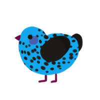 candied alien, a sky and sable chicken with a speckle pattern