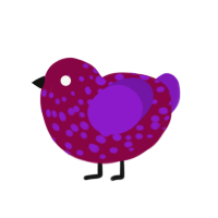 slightly moldy wine, a maroon and violet chicken with a speckle pattern