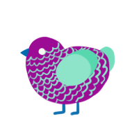 Retro Pool Party, a plum and mint chicken with a lace pattern