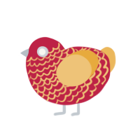 (unnamed), a crimson and honey chicken with a lace pattern