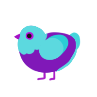 (unnamed), a violet and aqua chicken with a head pattern