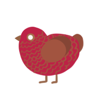 Choco Covered Srawby, a crimson and russet chicken with a lace pattern