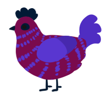 (unnamed), a wine and indigo chicken with a bar pattern